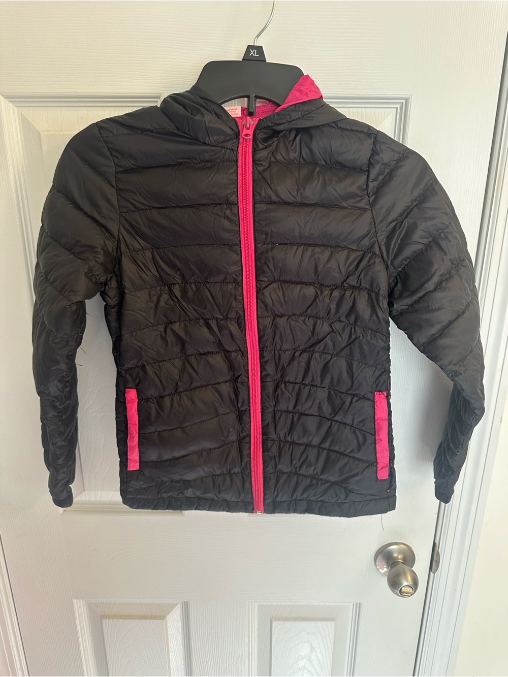 Copper Key Dillards Girls Size 7/8 Down Coat Jacket Black Pink